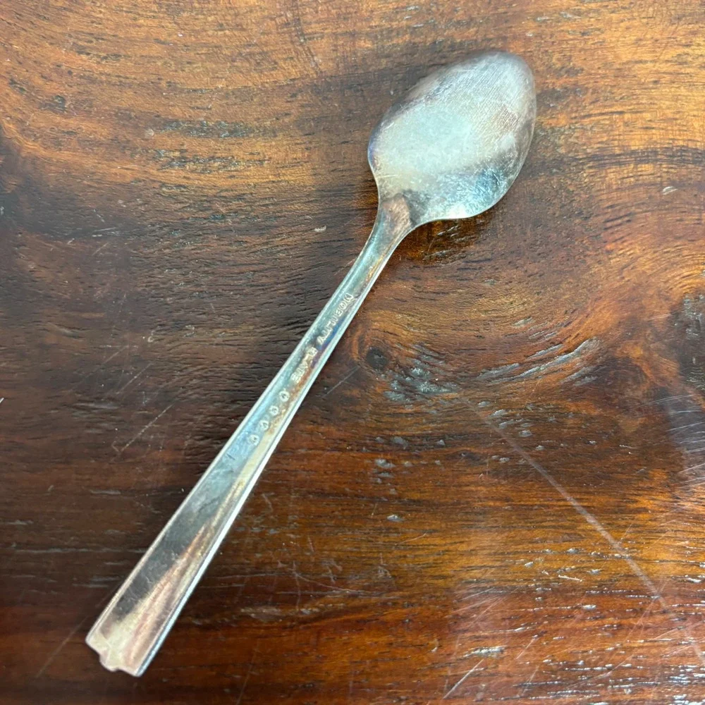 Nobility‎ Plate Royal Rose Silverplate Demitasse Spoon Vintage 4.25 Inch Floral